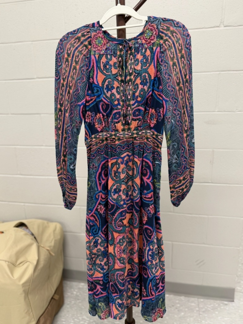 Anthropologie “The Midnight Bazaar” Boho Tapestry Midi Dress – Size 0